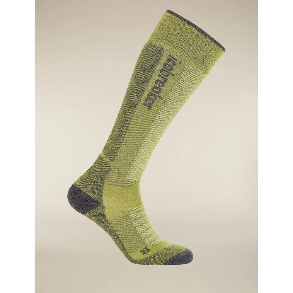 Icebreaker Womens Merino Blend Ski Medium OTC Socks Olive / Obsidian / Chalk S 
