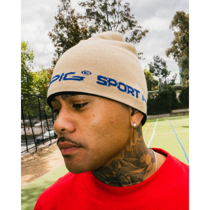 ICHPIG Sports Reversible Skull Beanie - Camel