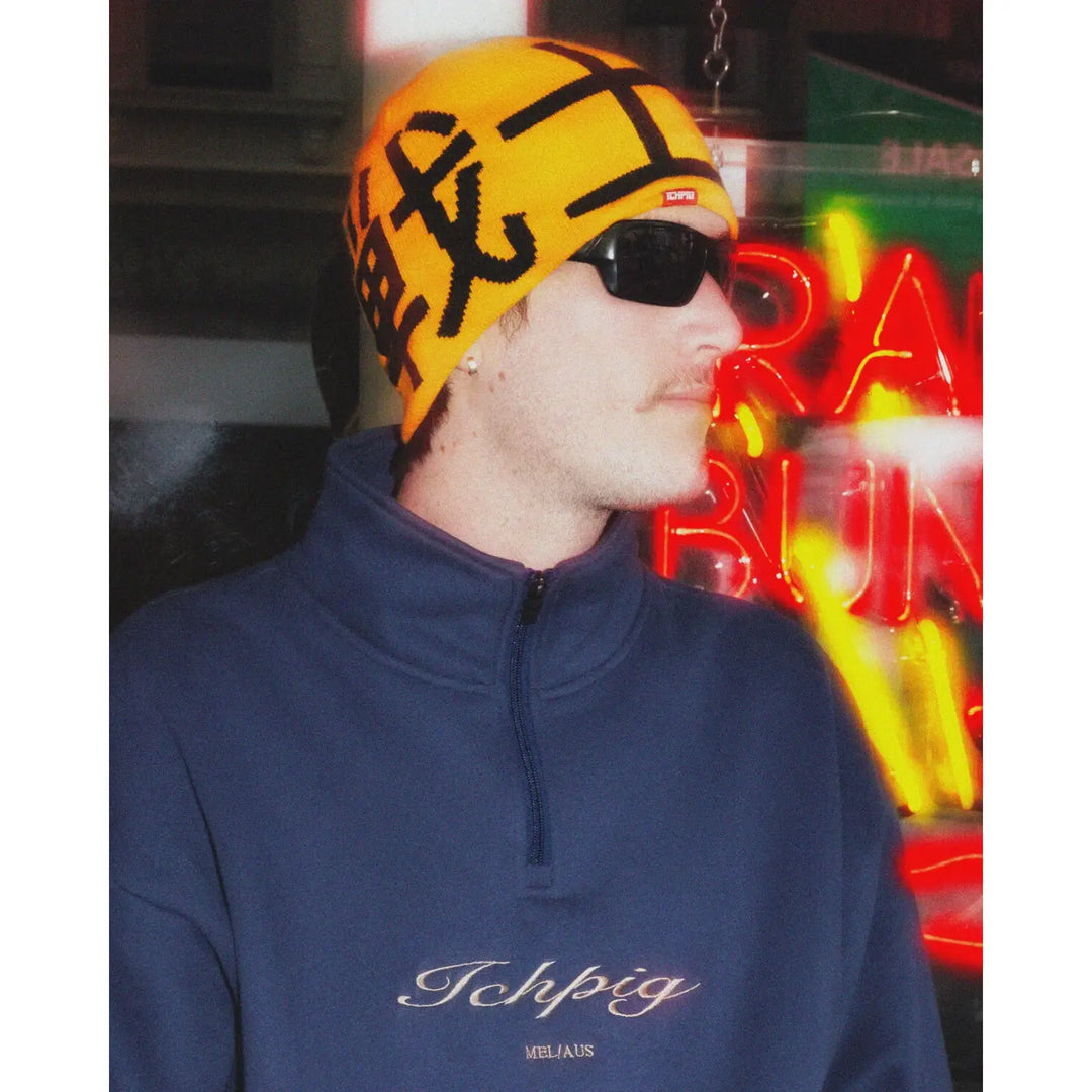 ICHPIG Warrior Reversible Skully Beanie - Yellow
