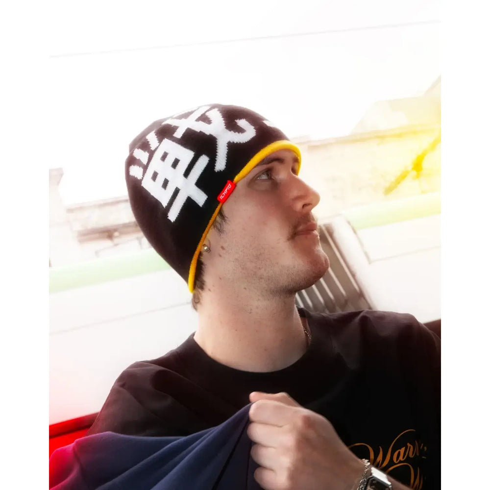 ICHPIG Warrior Reversible Skully Beanie - Yellow