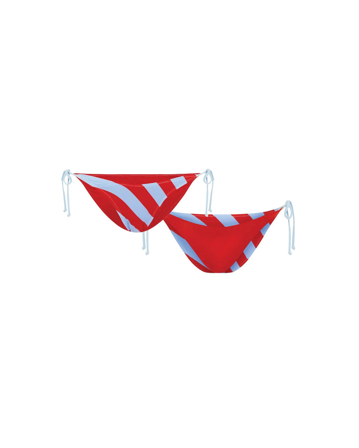 It's Now Cool Reverse Tri Tie Red Blue Stripe Bikini 