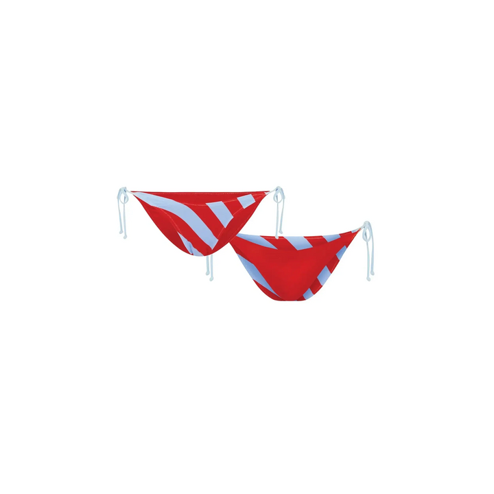 It's Now Cool Reverse Tri Tie Red Blue Stripe Bikini 