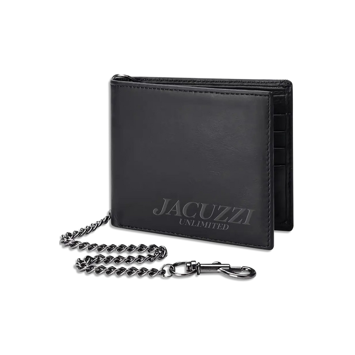 Jacuzzi PU Leather Chain Wallet - Black