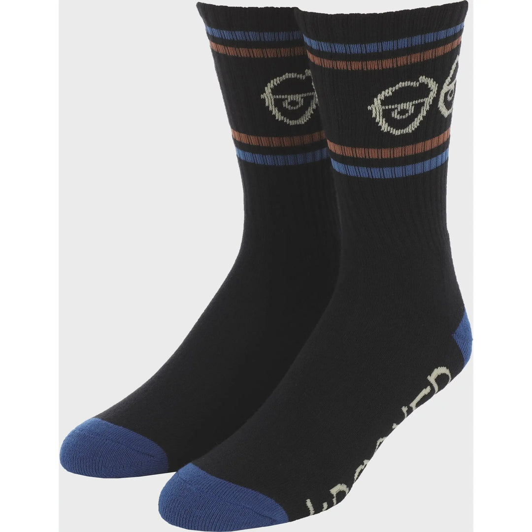 Krooked Sock Eyes Black / Light Blue / Brown 