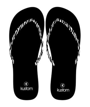 Kustom Classic Black Zebra Jandals 