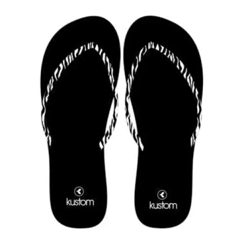 Kustom Classic Black Zebra Jandals 