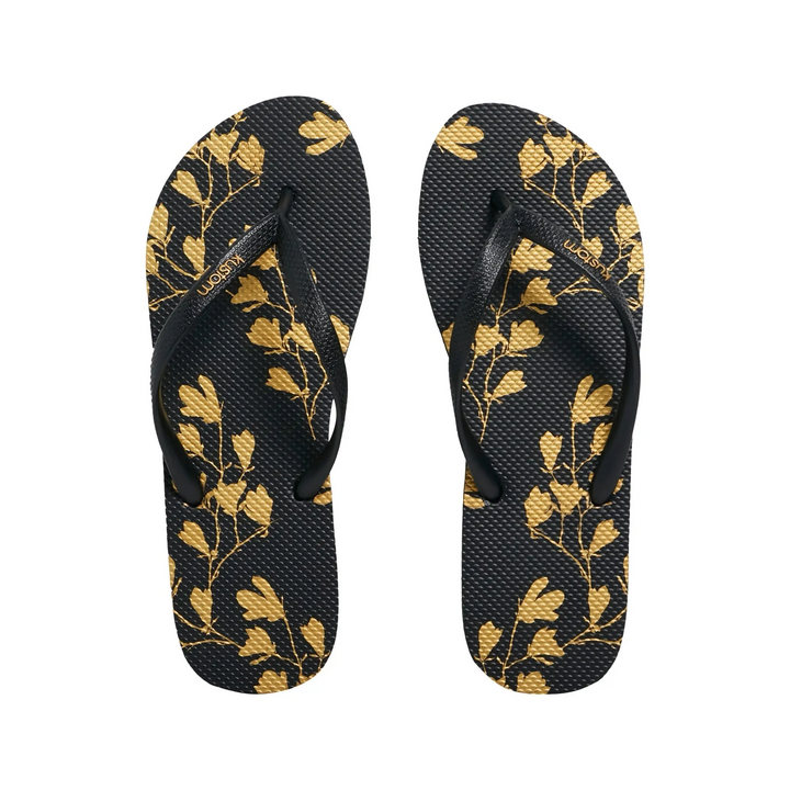 Kustom Classic Gold Floral Jandals 