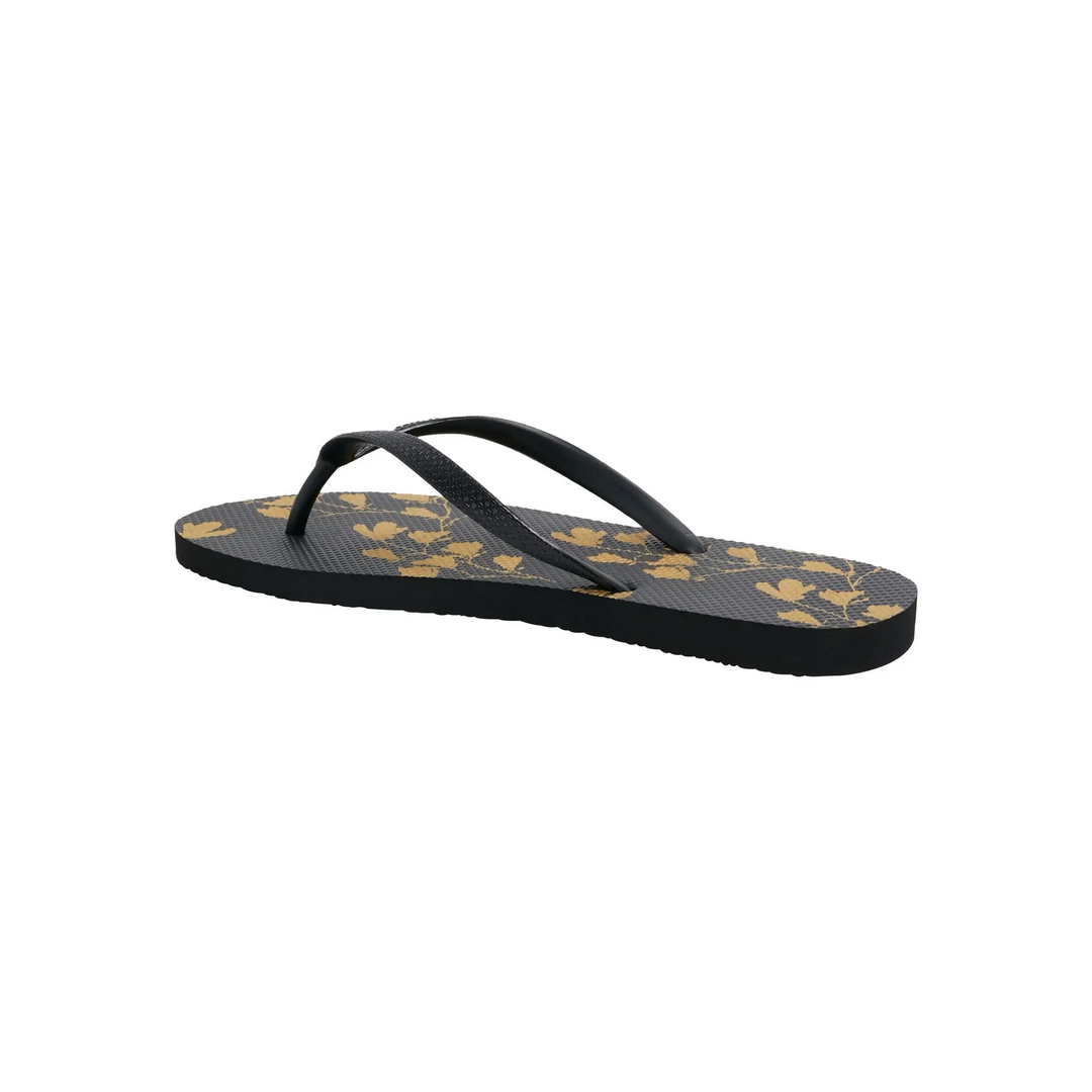 Kustom Classic Gold Floral Jandals 