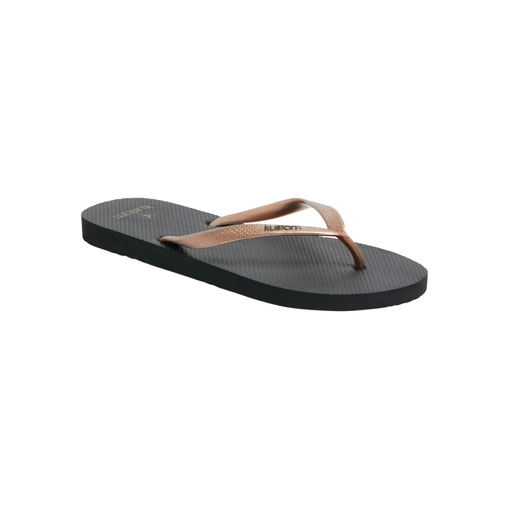 Kustom Classic Jandals Black / Rose Gold 6 