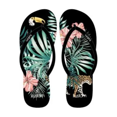 Kustom Classic Womens Jandals Black / Mulit 7 