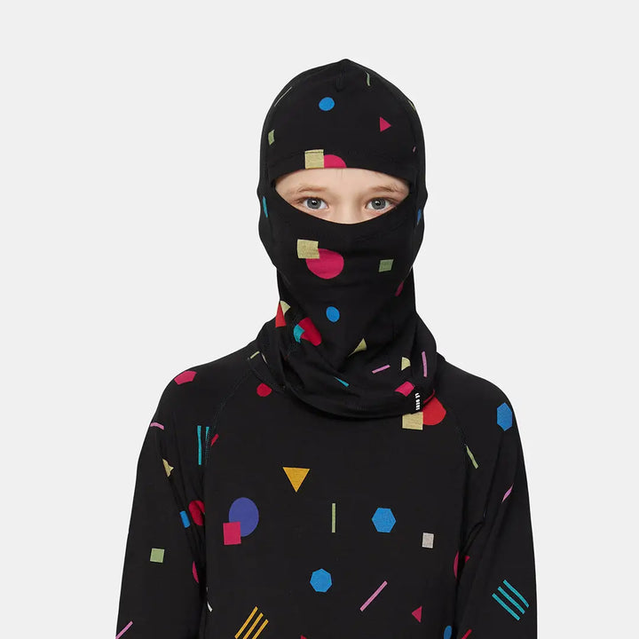 Le Bent Kids Confetti Midweight Balaclava - Black Confetti