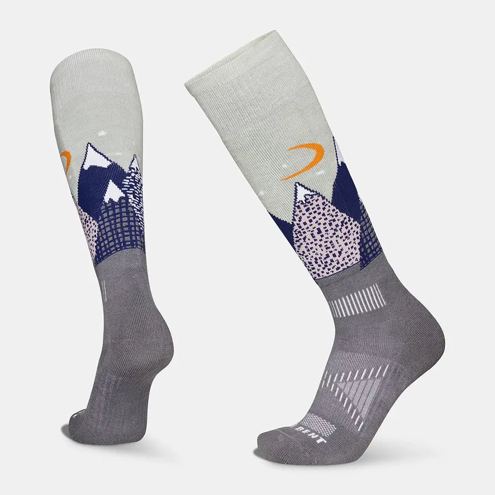 Le Bent Kids Light Cushion Snowy Mountains Snow Socks - Sea Foam / S