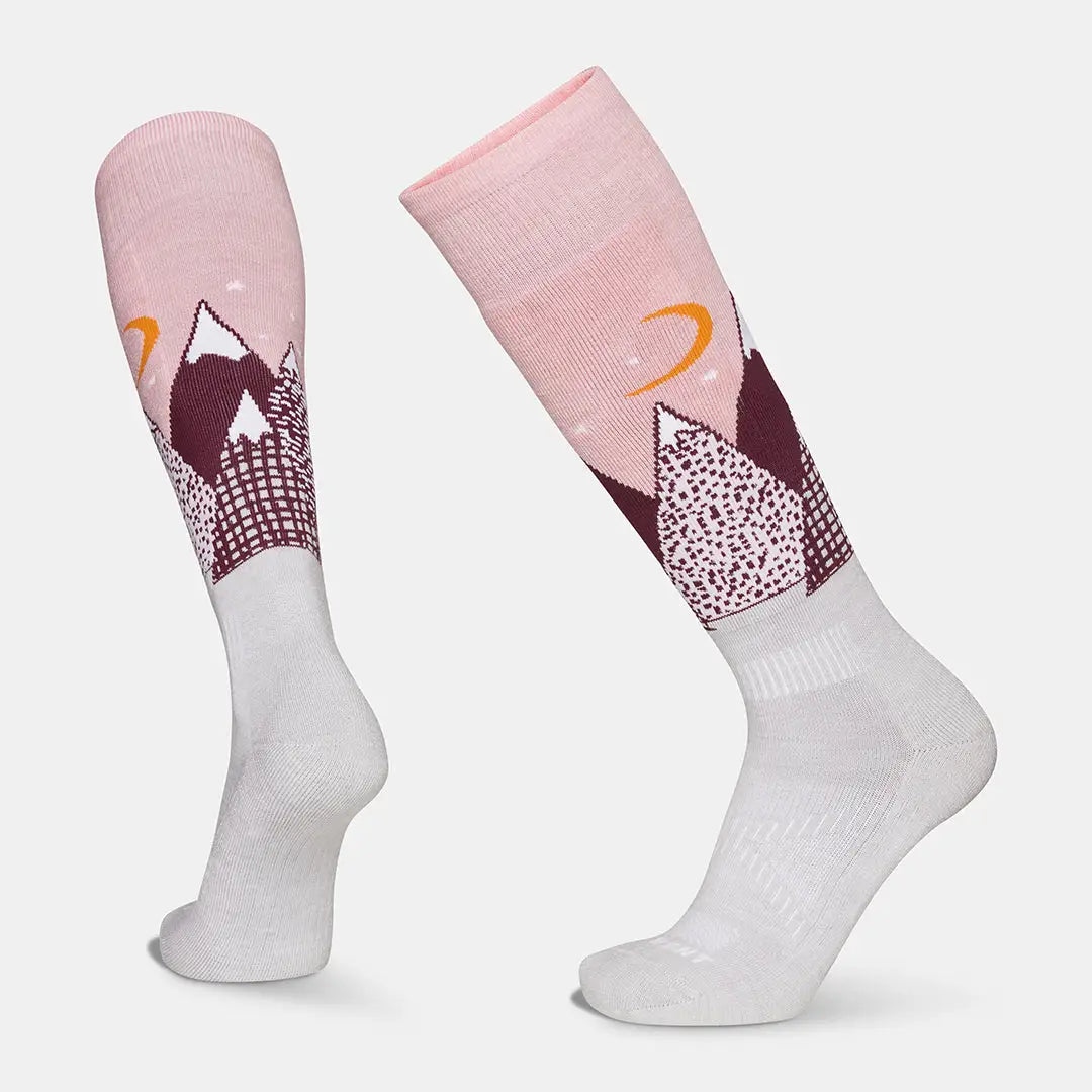 Le Bent Cushion Snowy Mountains Snow Socks - Mellow Rose / S