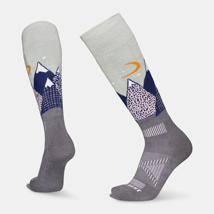 Le Bent Cushion Snowy Mountains Snow Socks - Sea Foam / S