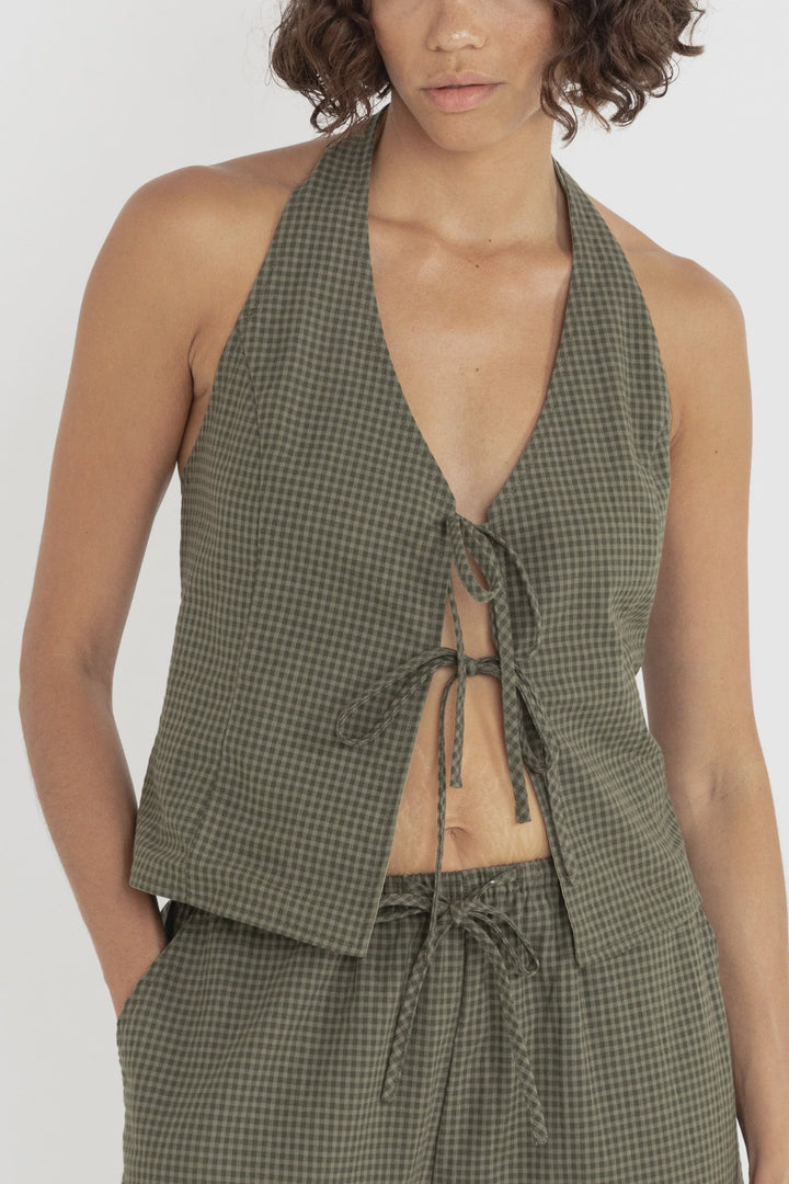 Rhythm Louise Check Halter Top