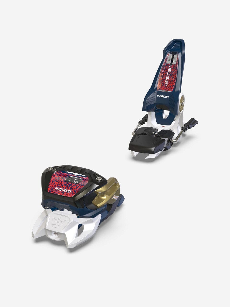Marker Jester 16 ID Ski Bindings Blue-White-Red 100mm 