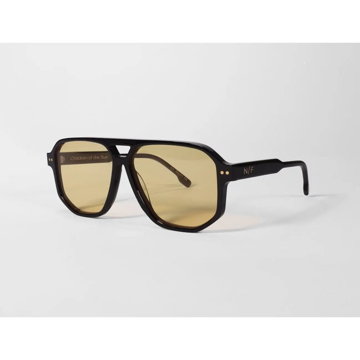 Neufound McQueen Sunglasses Polished Black / Amber 