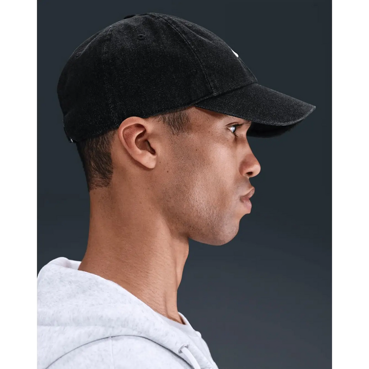 Nike Club Unstructured Denim Cap - Black / White 