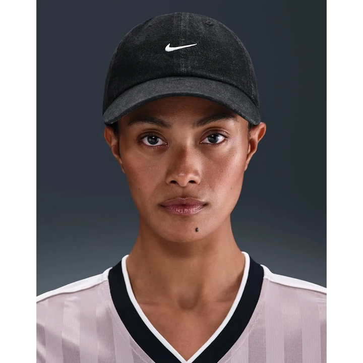Nike Club Unstructured Denim Cap - Black / White 