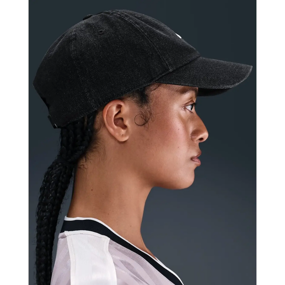 Nike Club Unstructured Denim Cap - Black / White 