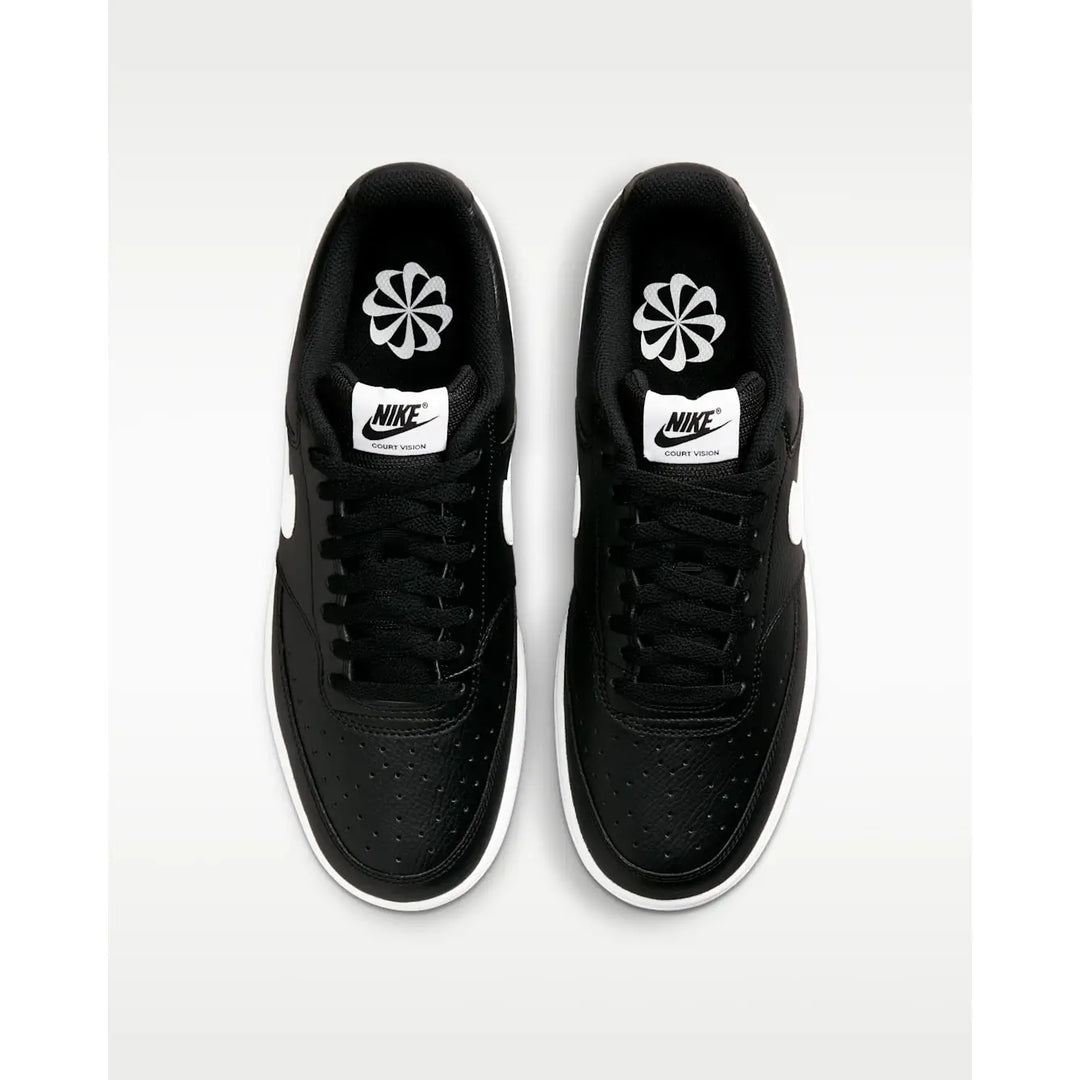 Nike Court Vision Low Next Nature Shoes - Black / Black / White