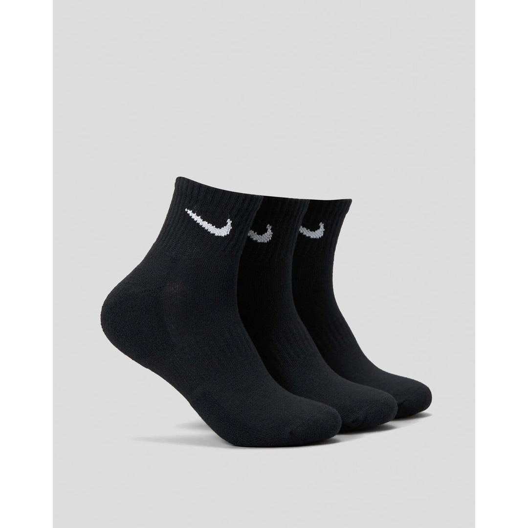 Nike Everyday Cotton Cushioned Ankle Sock 3-Pack Black S 