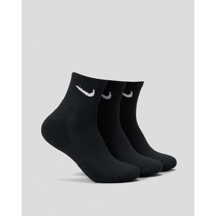 Nike Everyday Cotton Cushioned Ankle Sock 3-Pack Black S 