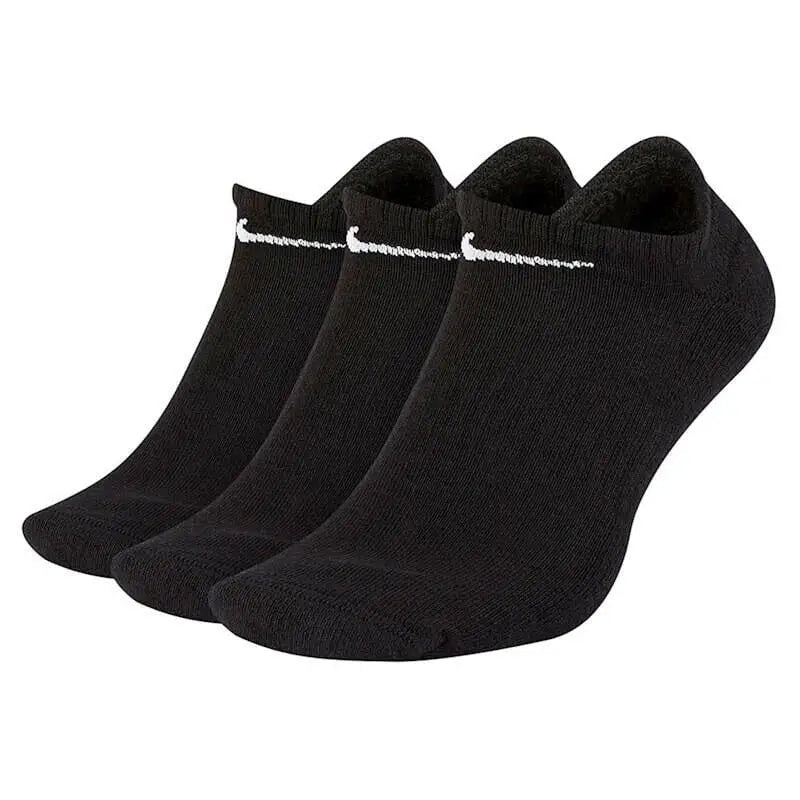 Nike Everyday Cotton Cushioned No Show Socks 3 Pack Black S 