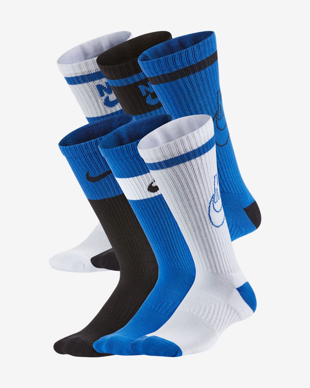 Nike Everyday Cushion Crew Youth 6-Pack Socks Blue Multi S 