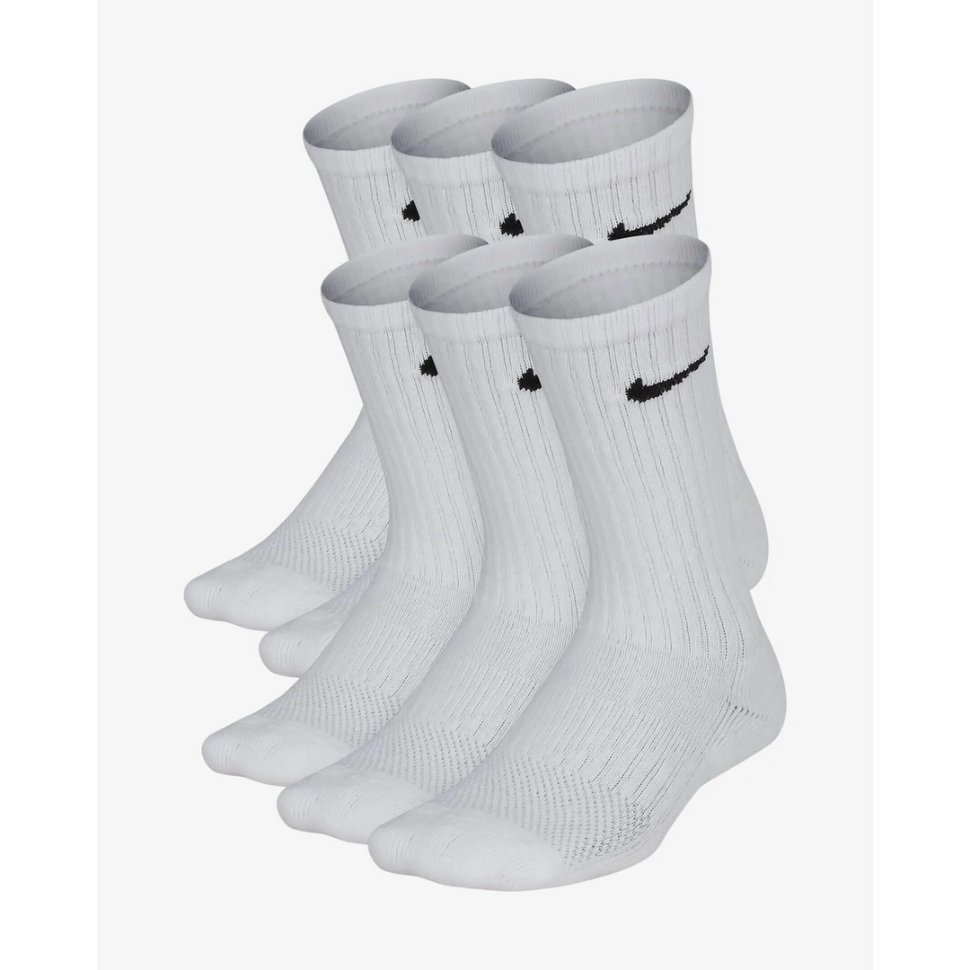 Nike Everyday Cushion Crew Youth 6-Pack Socks White S 