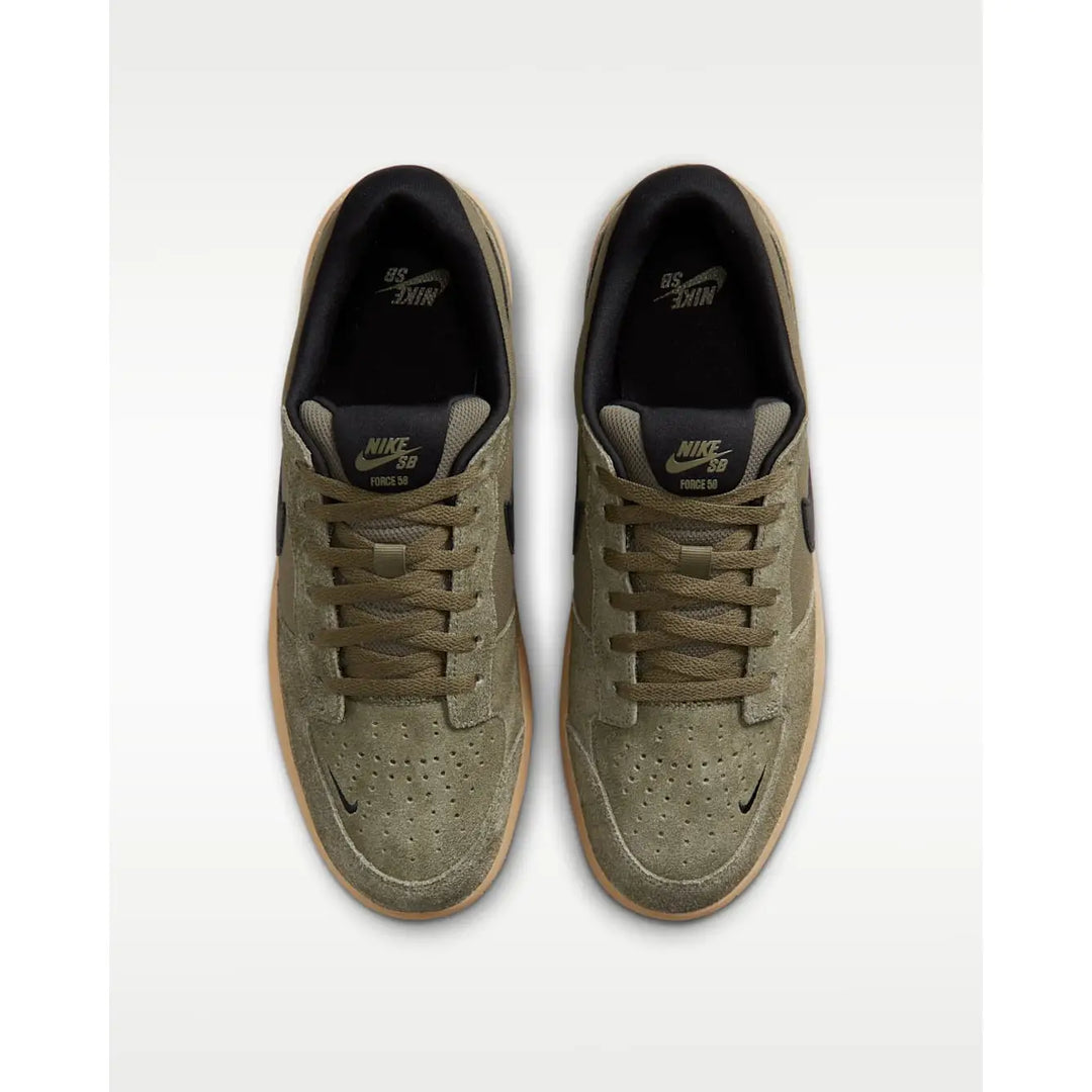 Nike SB Force 58 Shoes - Olive / Olive / Gum Light Brown / Black