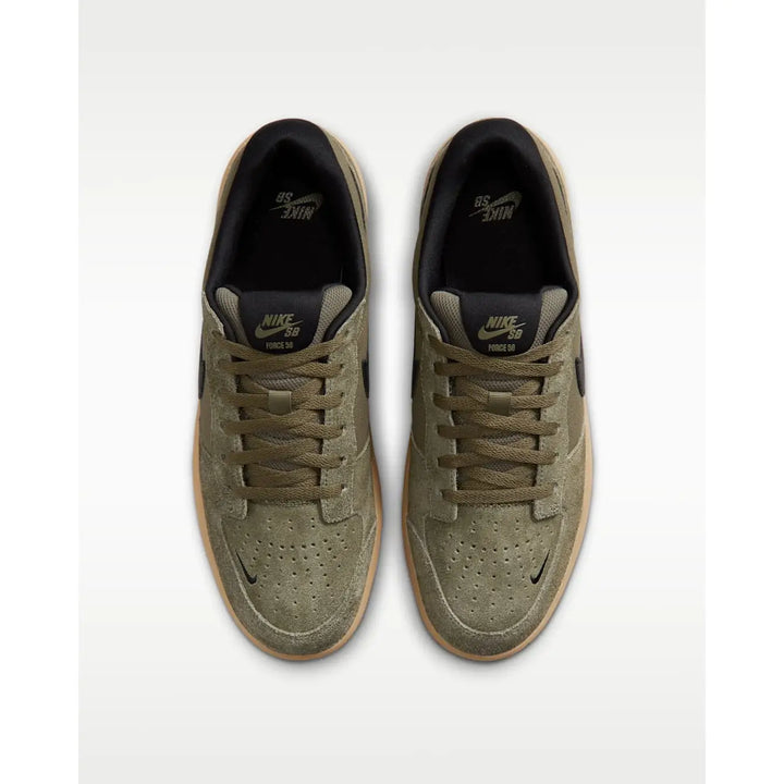 Nike SB Force 58 Shoes - Olive / Olive / Gum Light Brown / Black