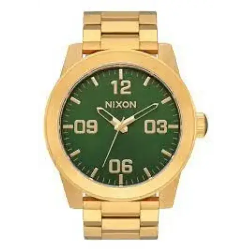 Nixon Corporal Stainless Steel Watch Gold / Green Sunray / HP Gold 