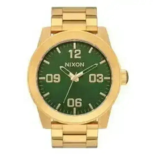 Nixon Corporal Stainless Steel Watch Gold / Green Sunray / HP Gold 