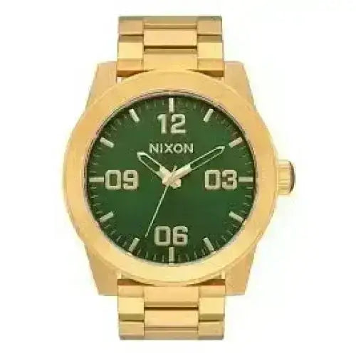 Nixon Corporal Stainless Steel Watch Gold / Green Sunray / HP Gold 