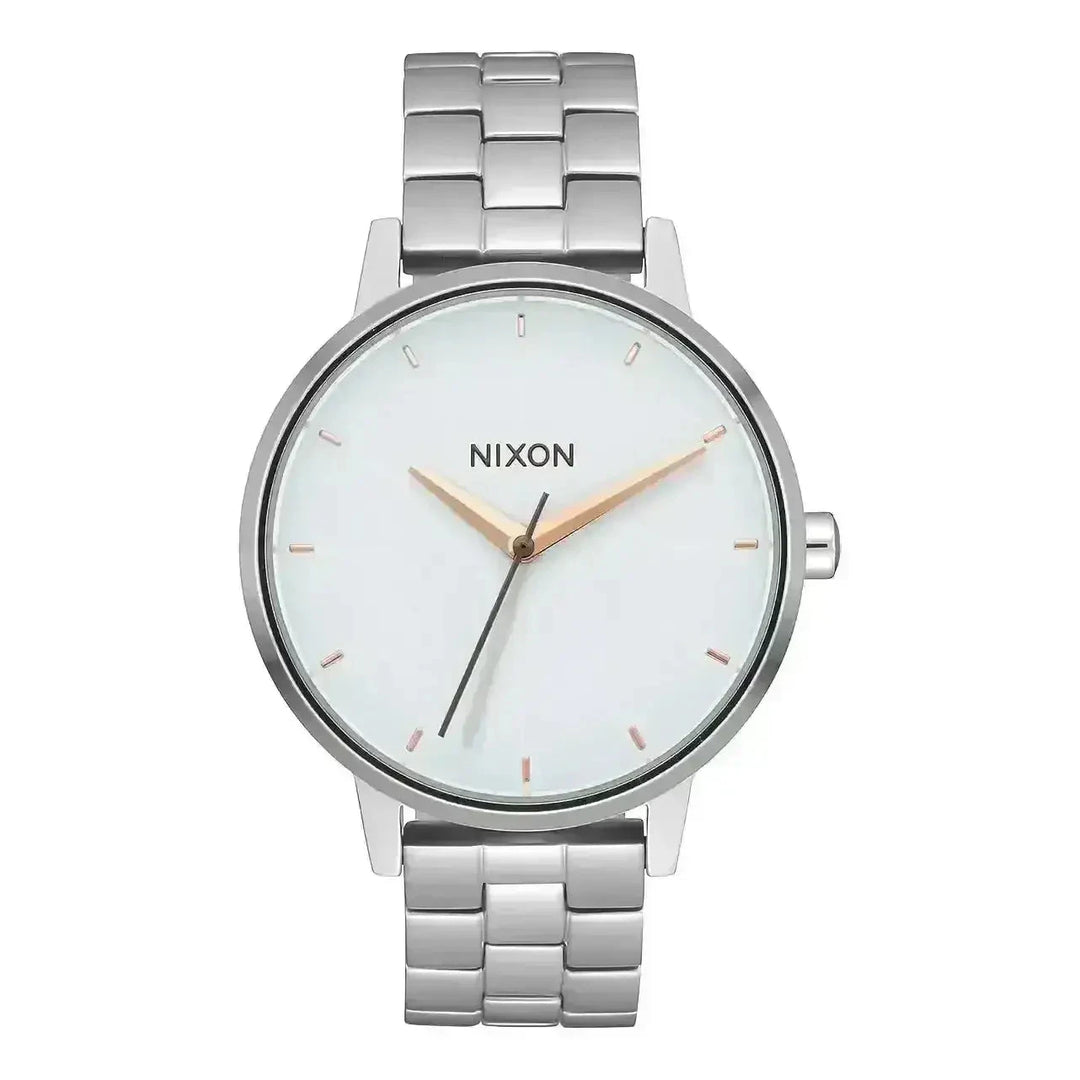 NIXON KENSINGTON WATCH Silver White Rose Gold 