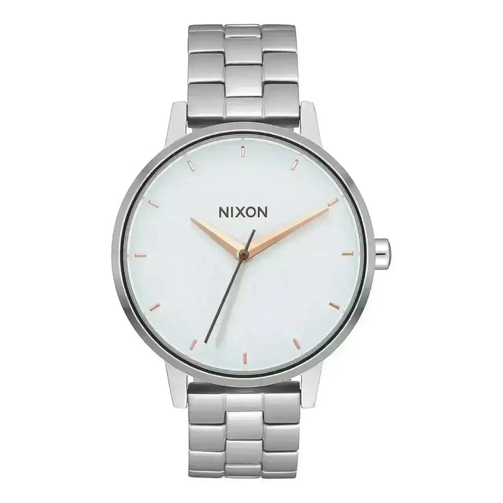 NIXON KENSINGTON WATCH Silver White Rose Gold 