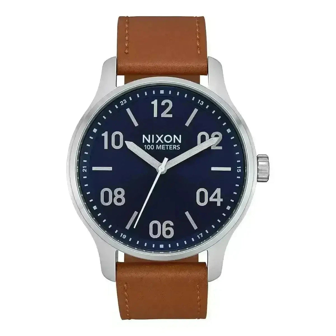 NIXON PATROL LEATHER WATCH NvySad 