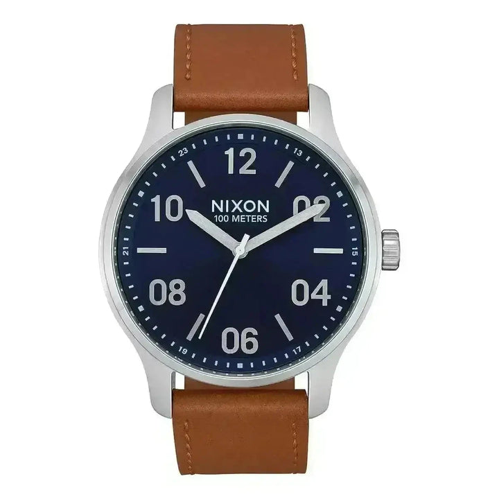 NIXON PATROL LEATHER WATCH NvySad 