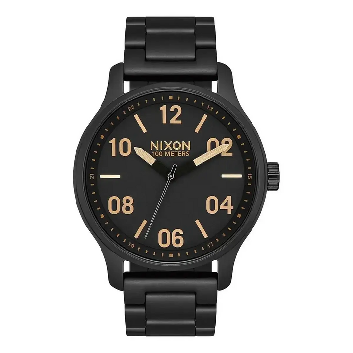 NIXON PATROL WATCH Matte Black Gold 