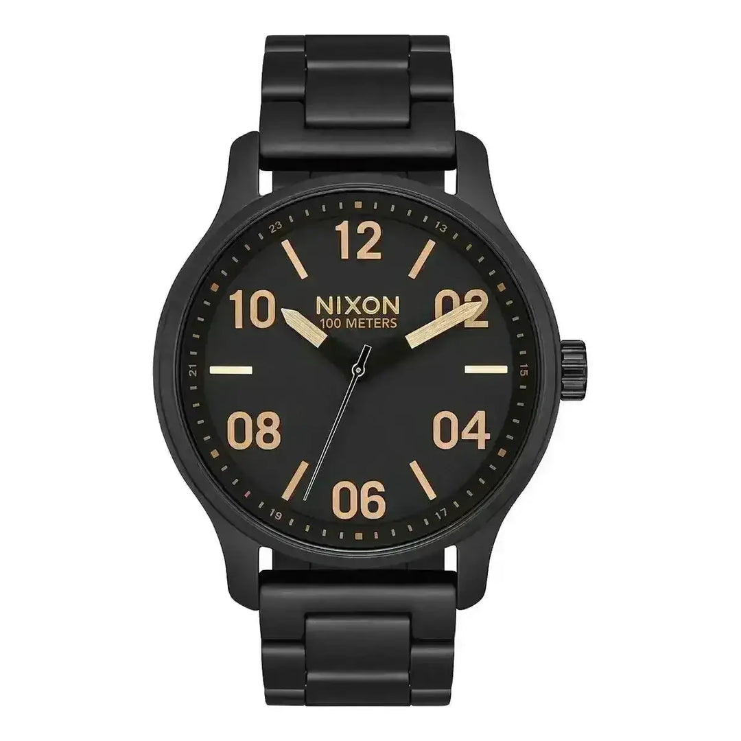 NIXON PATROL WATCH Matte Black Gold 
