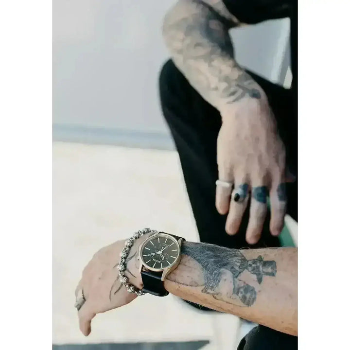 NIXON SENTRY CHRONO LEATHER WATCH 