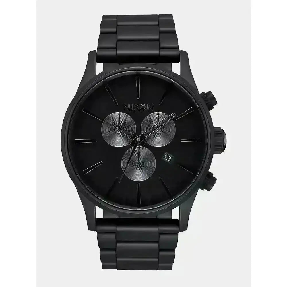 NIXON SENTRY CHRONO WATCH All Matte Black / Polished Black 
