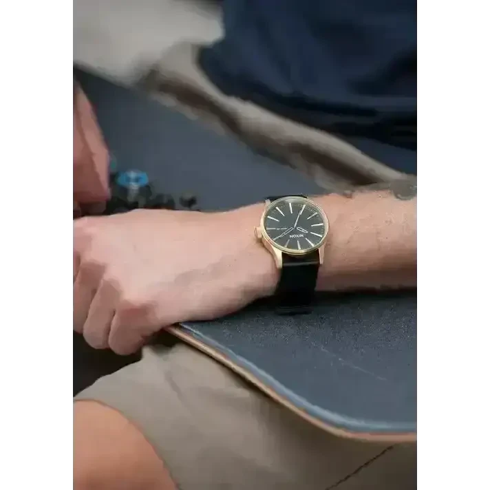 Nixon Sentry Leather Watch 