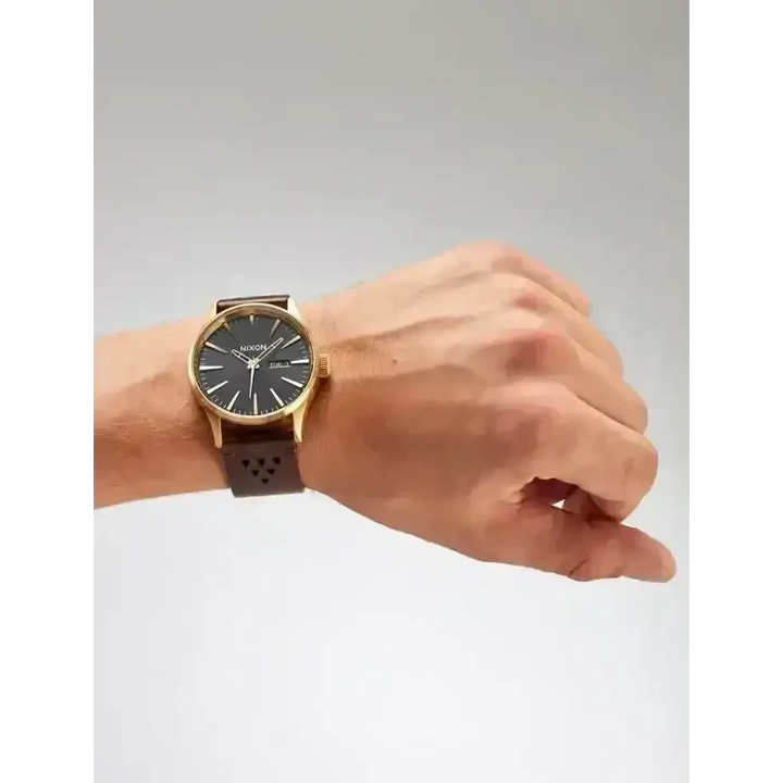 Nixon Sentry Leather Watch 
