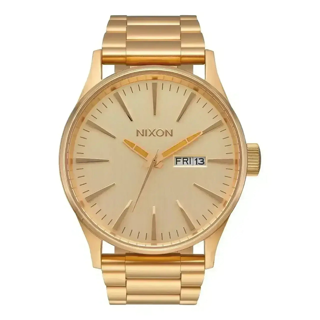 NIXON SENTRY STAINLESS STEEL WATCH All Gold 