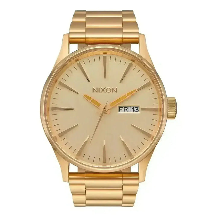 NIXON SENTRY STAINLESS STEEL WATCH All Gold 