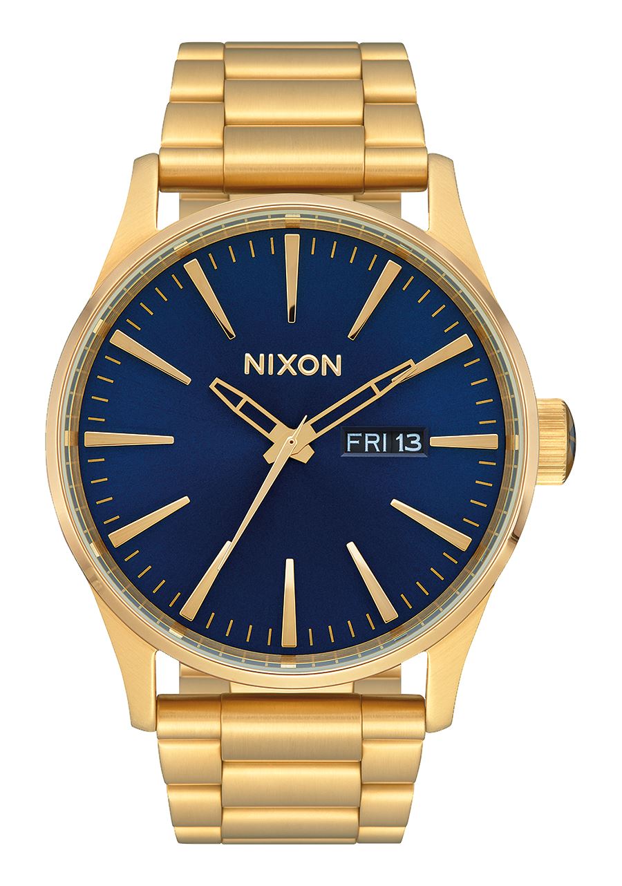 Nixon Sentry Stainless Steel Watch Blue Sunray 