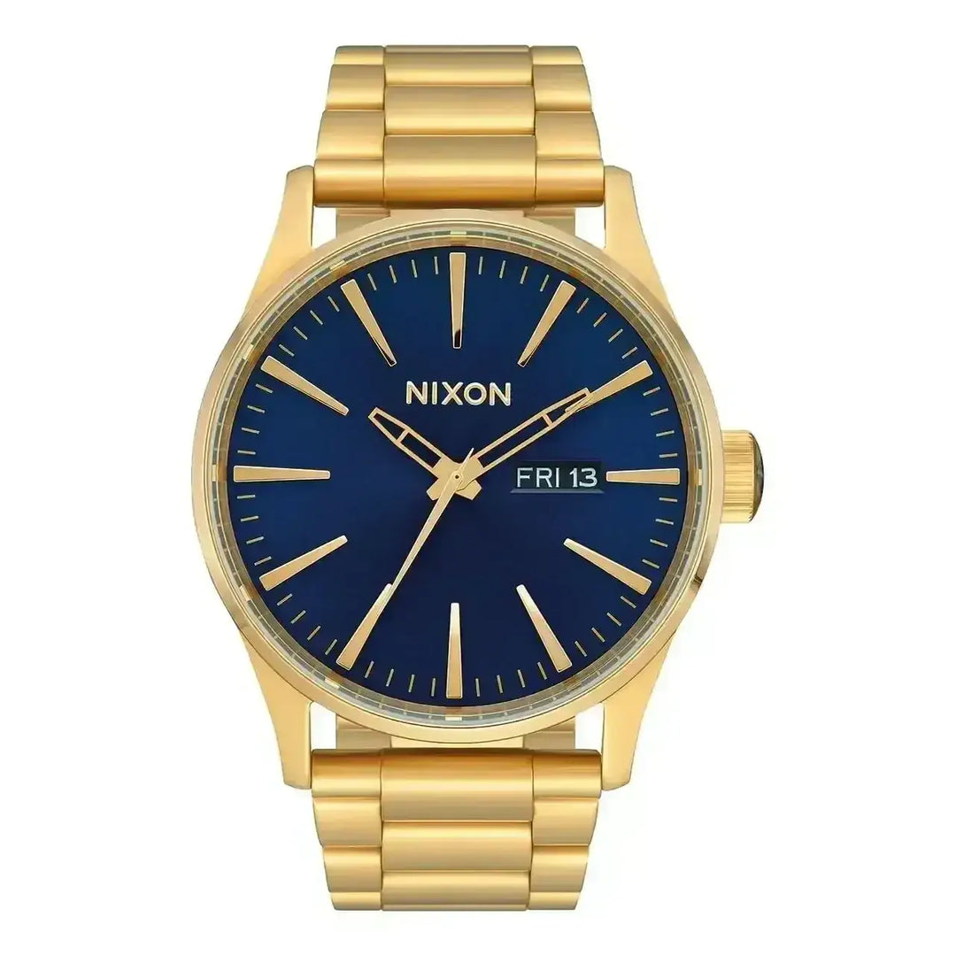 Nixon Sentry Stainless Steel Watch Blue Sunray 