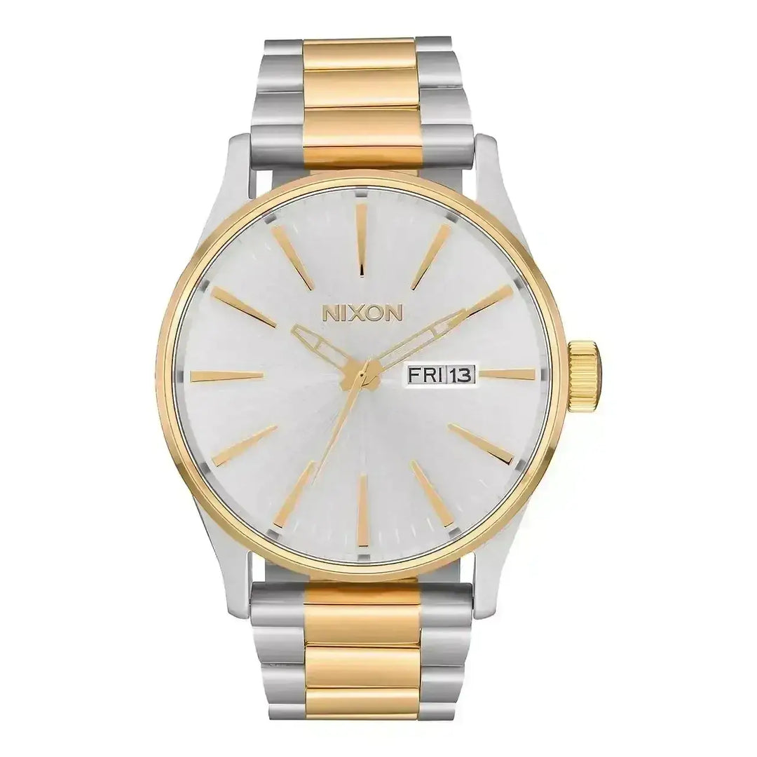 Nixon Sentry Stainless Steel Watch Silver / Gold 